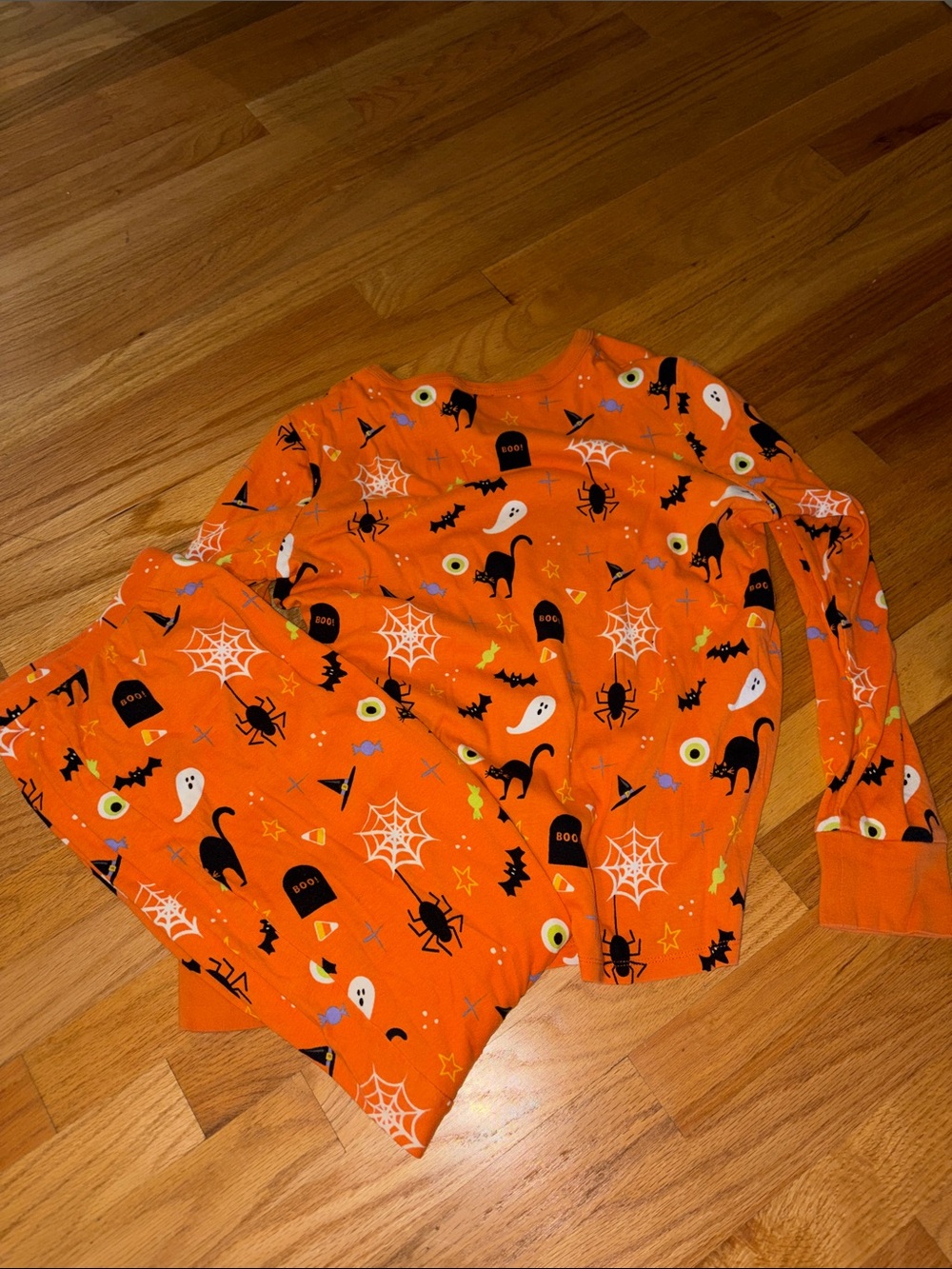 Halloween Orange Print Women's Pajama Set - Hyde & Eek, M